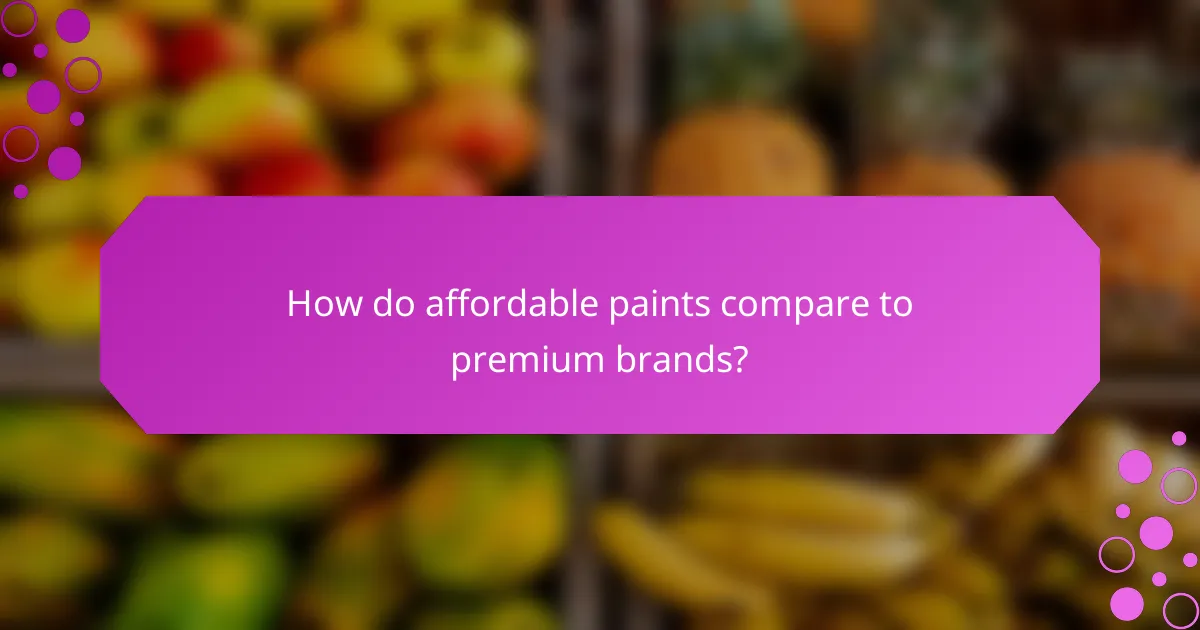 How do affordable paints compare to premium brands?