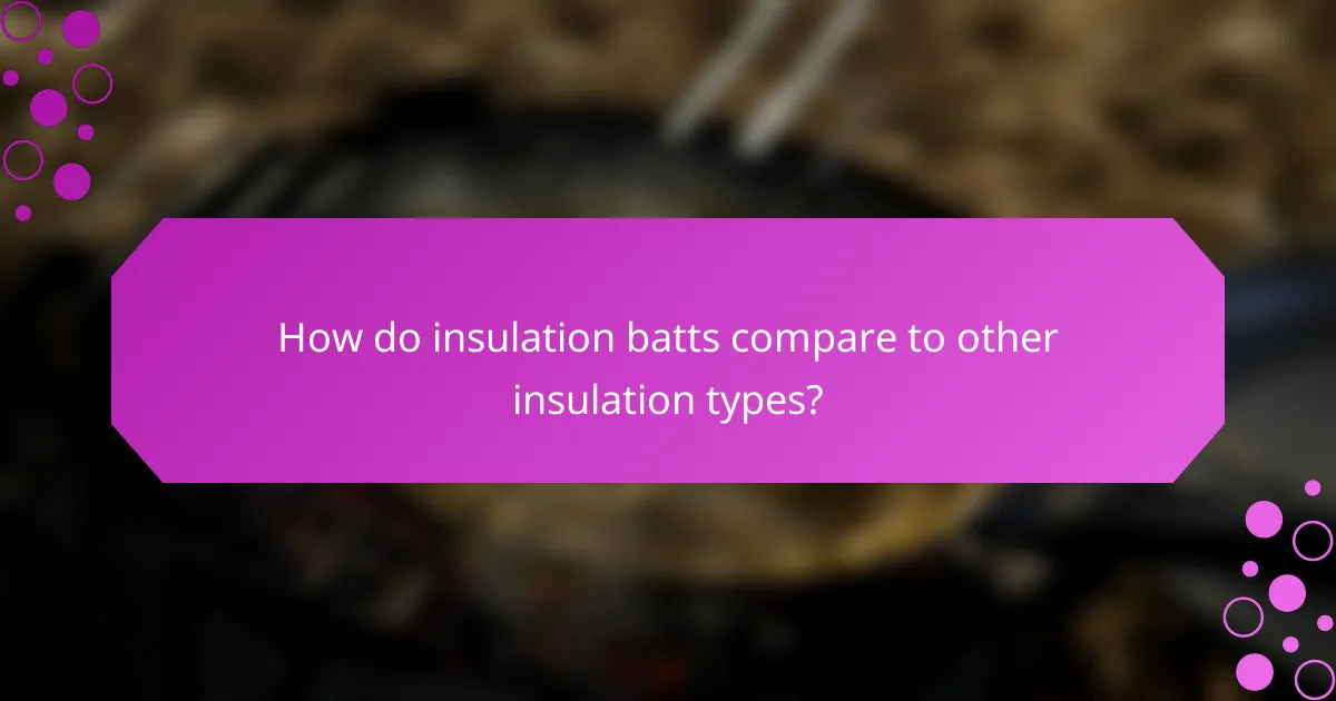 How do insulation batts compare to other insulation types?