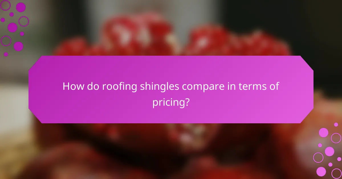 How do roofing shingles compare in terms of pricing?
