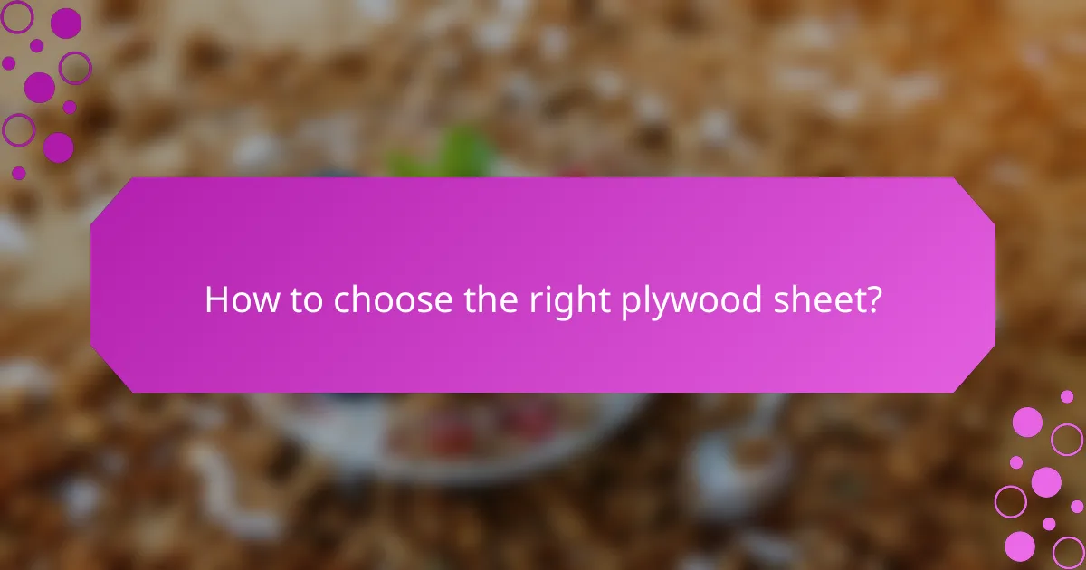 How to choose the right plywood sheet?