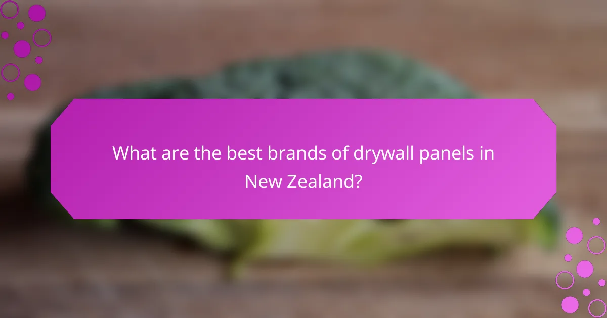 What are the best brands of drywall panels in New Zealand?