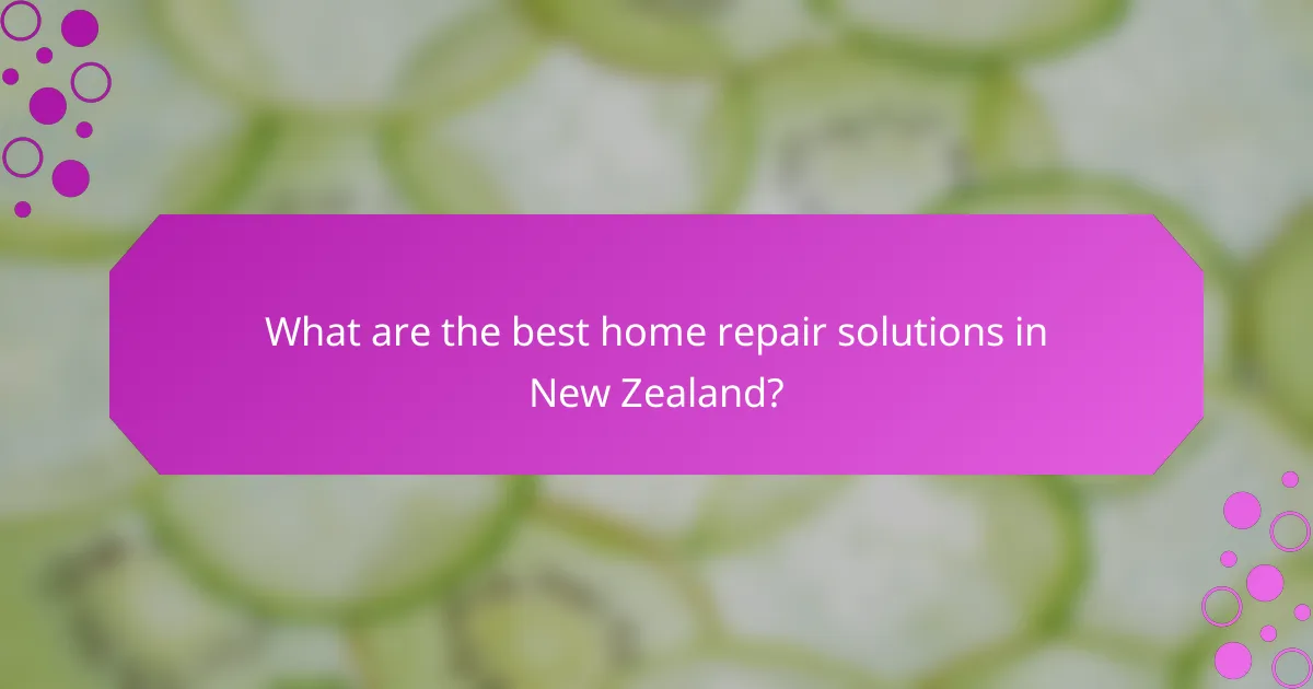 What are the best home repair solutions in New Zealand?