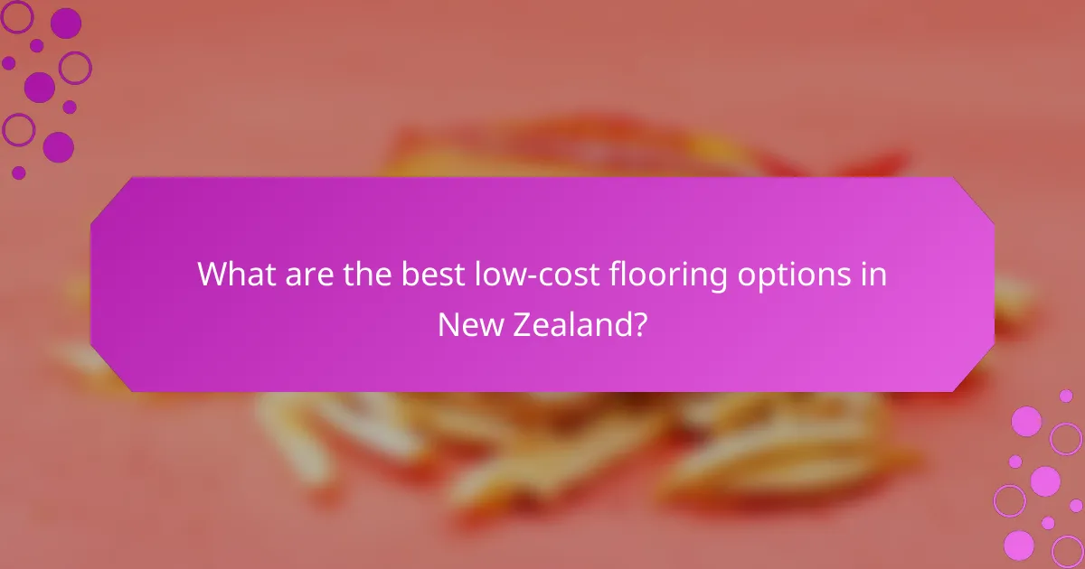 What are the best low-cost flooring options in New Zealand?