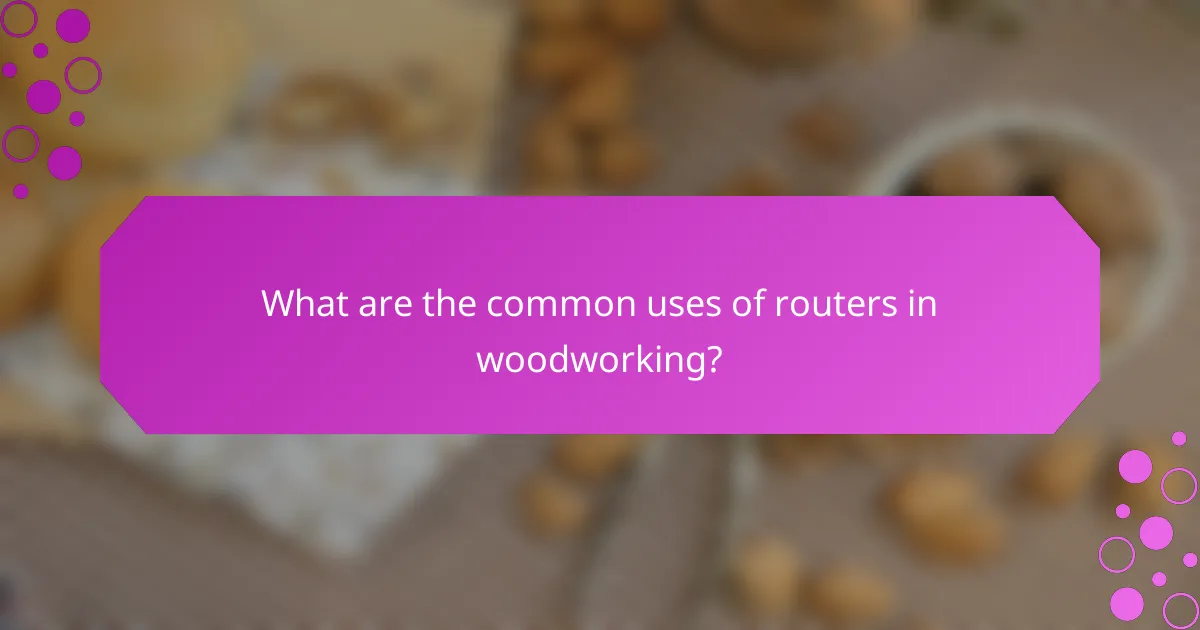 What are the common uses of routers in woodworking?