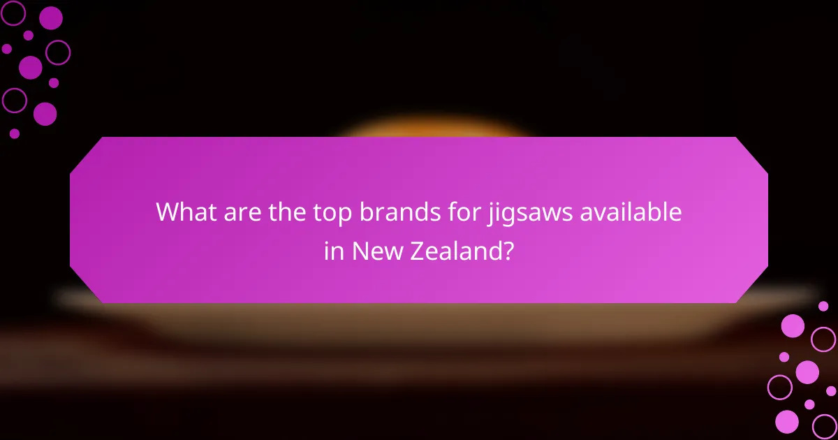 What are the top brands for jigsaws available in New Zealand?