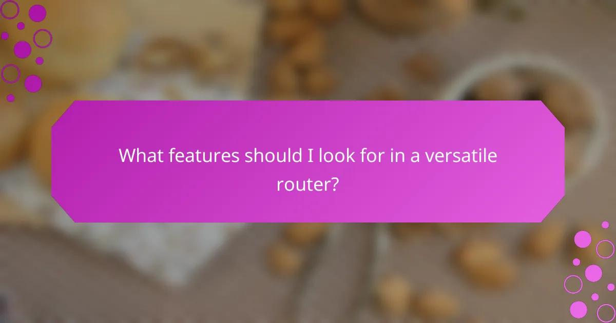 What features should I look for in a versatile router?
